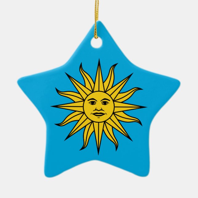 Uruguay Sol de Mayo Ceramic Ornament (Front)