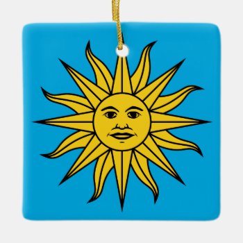 Uruguay Sol De Mayo Ceramic Ornament by abbeyz71 at Zazzle