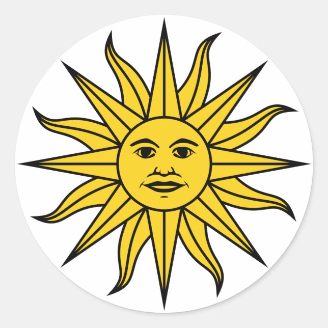 Uruguay Sol de Mayo Classic Round Sticker (Front)