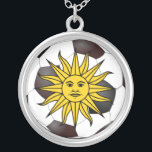 Uruguay "Sol de Mayo" Silver Plated Necklace<br><div class="desc">Uruguay "Sol de Mayo" & Soccer Ball Necklace</div>