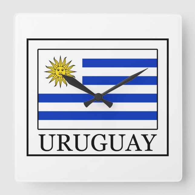 Uruguay Square Wall Clock (Front)