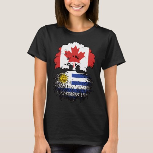 Uruguay Uruguayan Canadian Canada Tree Roots Flag T_Shirt