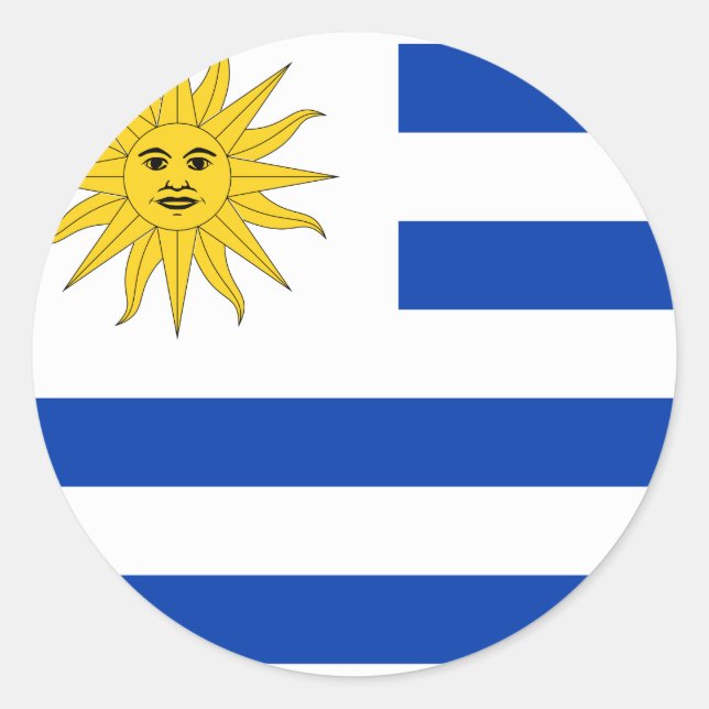 Uruguay (Uruguayan) Flag Classic Round Sticker (Front)