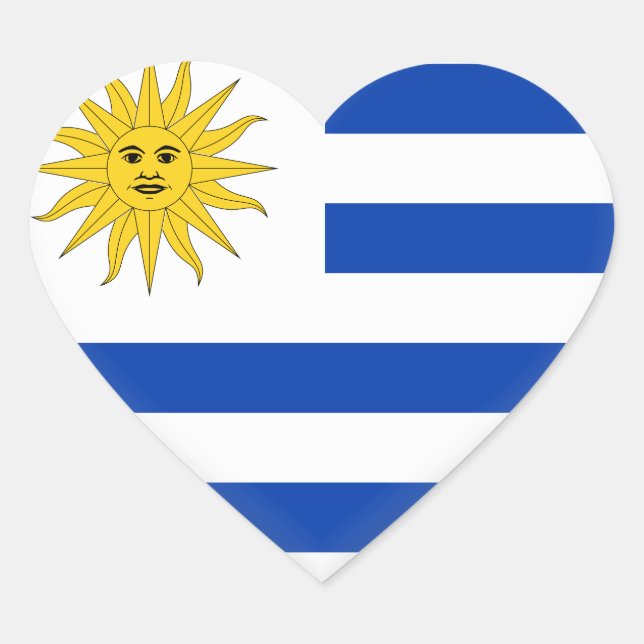 Uruguay (Uruguayan)  Flag Heart Sticker (Front)