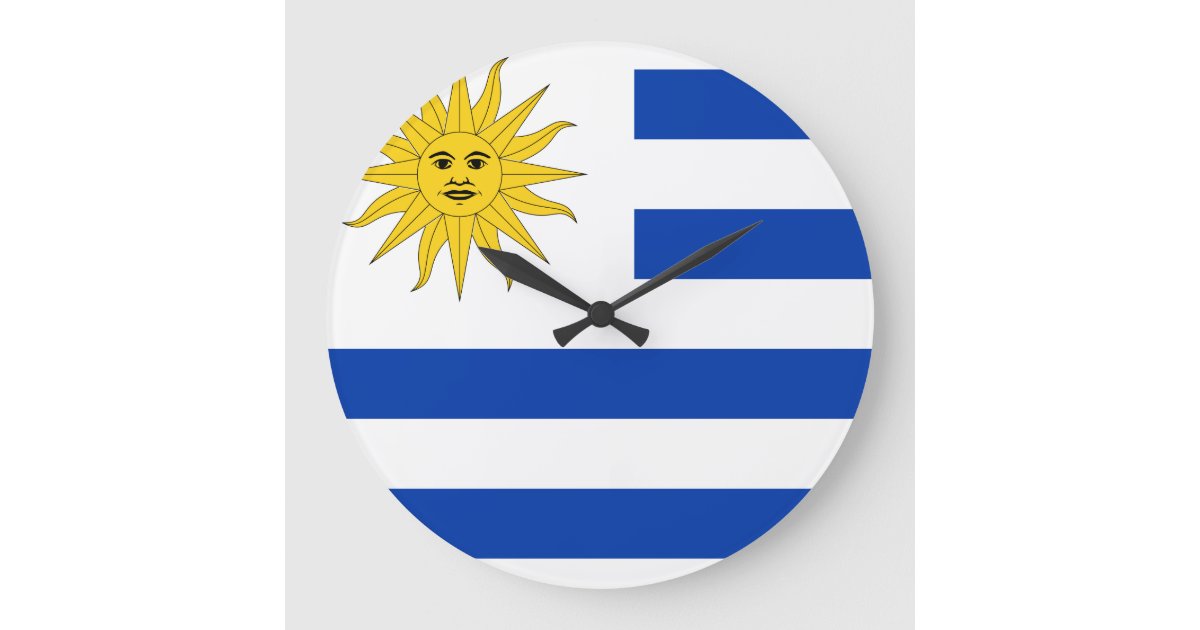 Uruguay (Uruguayan) Flag Large Clock Zazzle