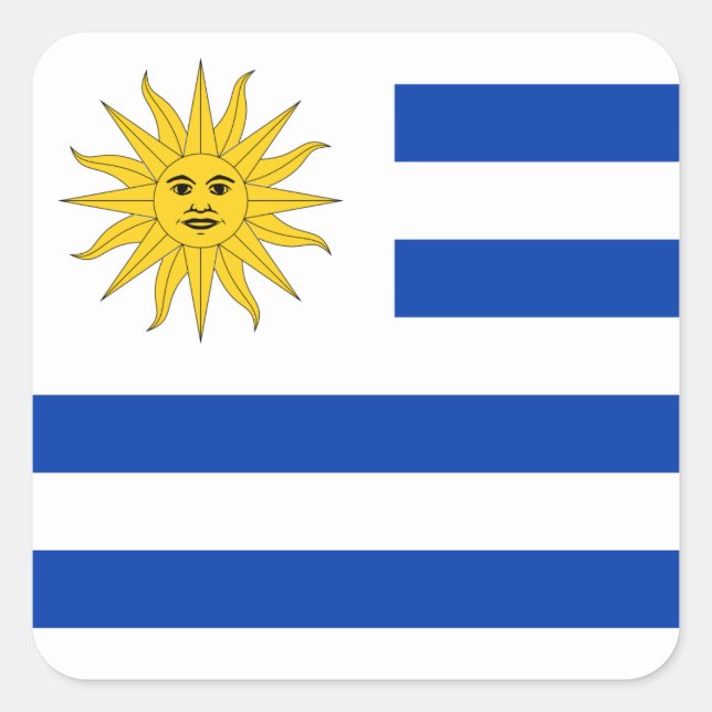 Uruguay (Uruguayan)  Flag Square Sticker (Front)