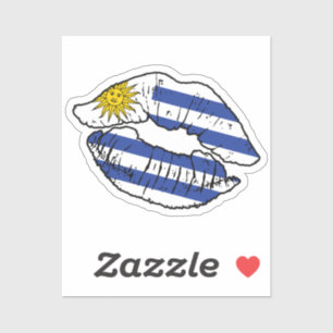 Uruguay Uruguayan Lipstick Love Flag Sticker