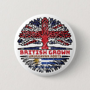 Uruguay Uruguayan Uk United Kingdom British Tree Button