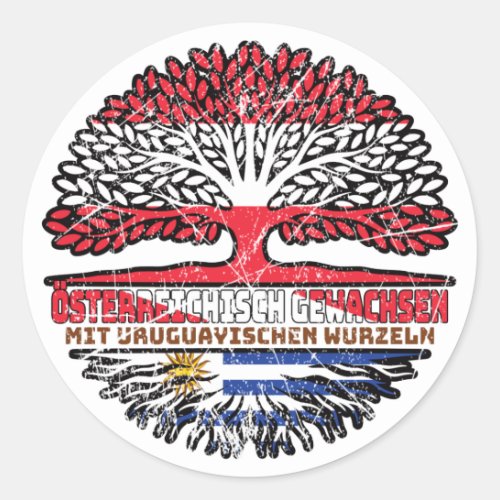 Uruguay Uruguayisch sterreichisch sterreich Baum Classic Round Sticker