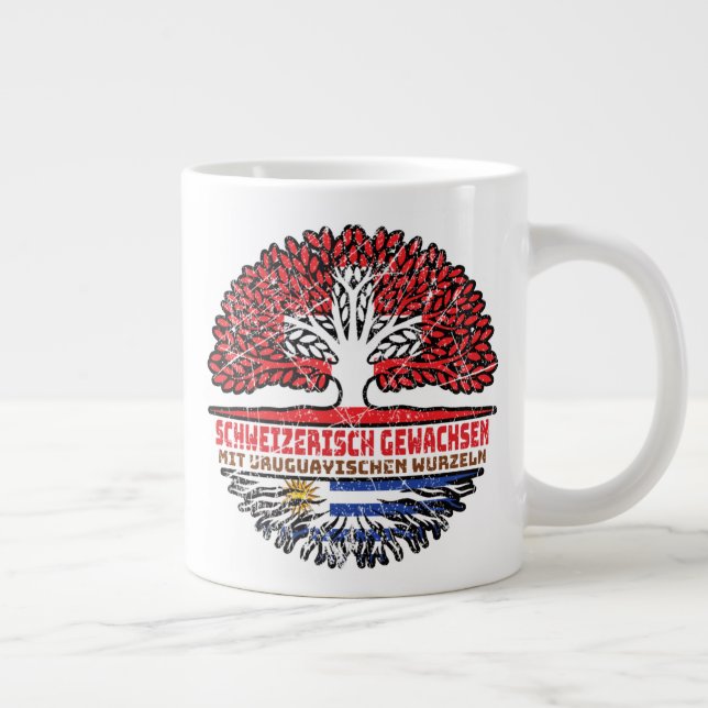 Uruguay Uruguayisch Schweizer Schweiz Baum Wurzel Giant Coffee Mug (Right)