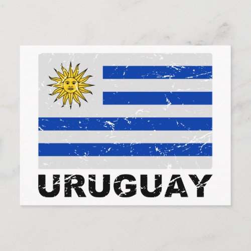 Uruguay Vintage Flag Postcard