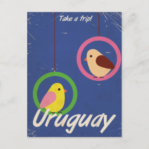 Uruguay vintage travel poster postcard