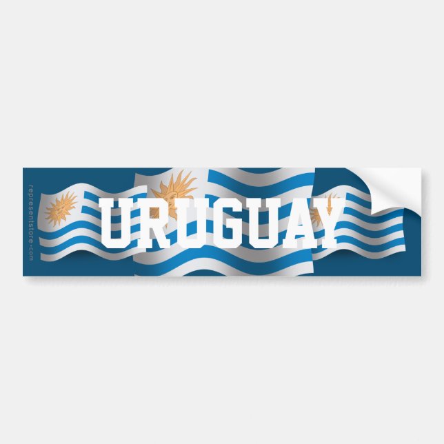 Uruguay Waving Flag Bumper Sticker (Front)