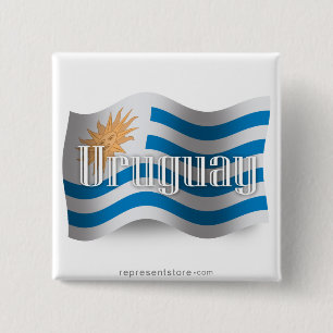 Uruguay Waving Flag Button