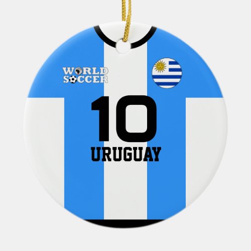 Uruguay World Soccer Jersey Ornament