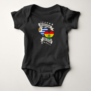 Uruguayan Bolivian Heart Flags Uruguay Bolivia Baby Bodysuit