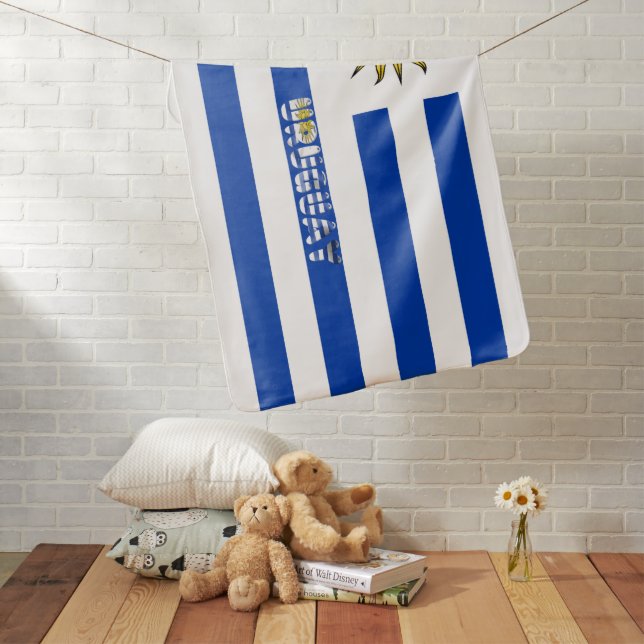 Uruguayan flag baby blanket (In Situ)