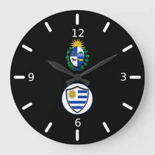Uruguayan flag-coat arms large clock