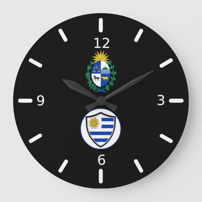 Uruguayan flag-coat arms large clock (Front)