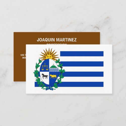 Uruguayan Flag  Coat of Arms Flag of Uruguay Business Card