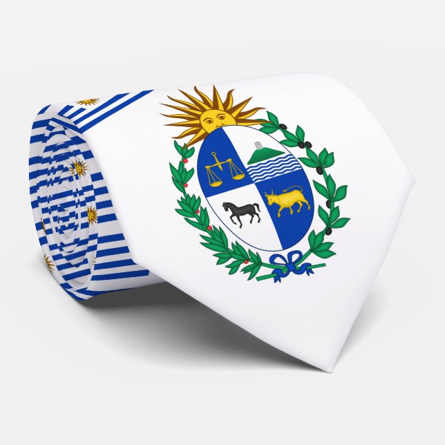 Uruguayan Flag & Coat of Arms, Flag of Uruguay Neck Tie (Rolled)