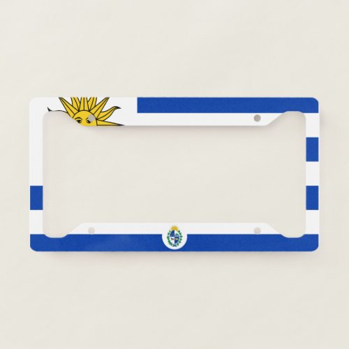 Uruguayan flag_coat of arms license plate frame