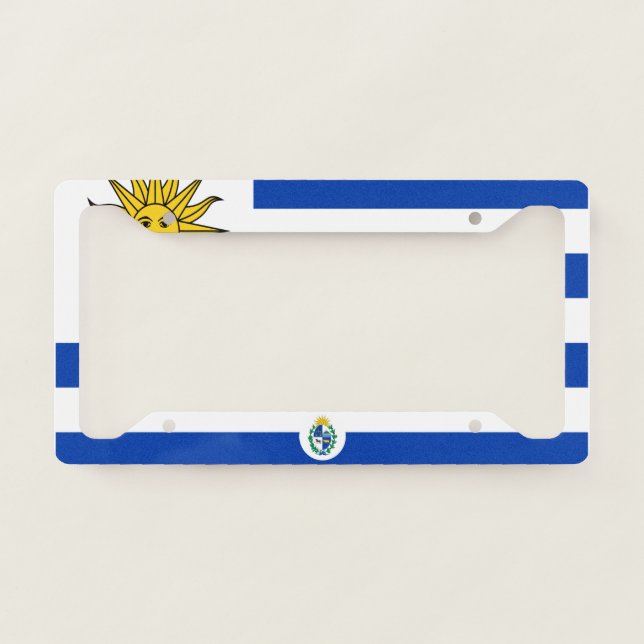 Uruguayan flag-coat of arms license plate frame (Front)