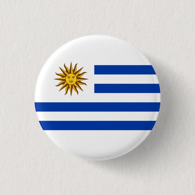 Uruguayan Flag, Flag of Uruguay Button (Front)