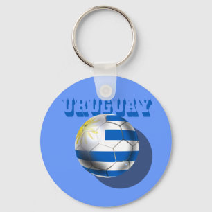 Uruguayan flag of Uruguay logo futbol soccer love Keychain