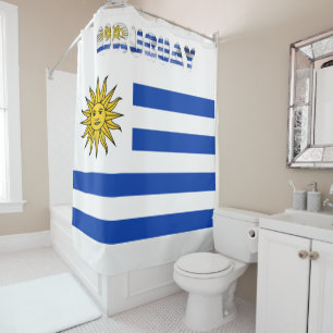 Uruguayan flag shower curtain