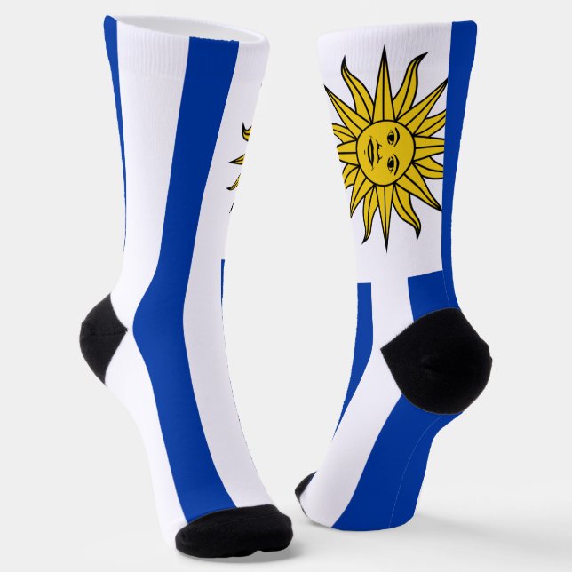 Uruguayan flag socks (Angled)