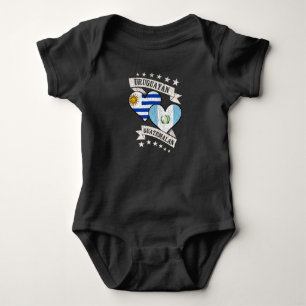 Uruguayan Guatemalan Heart Flags Uruguay Guatemala Baby Bodysuit