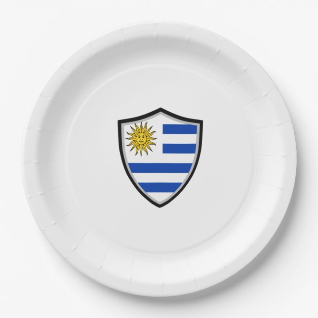 Uruguayan shield flag paper plate (Front)