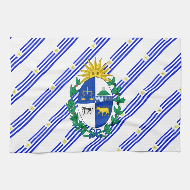 Uruguayan stripes flag kitchen towel (Horizontal)