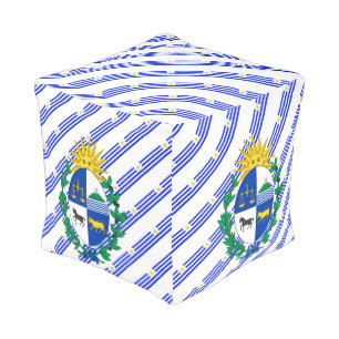 Uruguayan stripes flag pouf