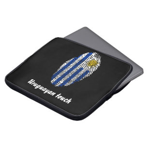 Uruguayan touch fingerprint flag laptop sleeve