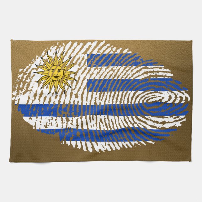 Uruguayan touch fingerprint flag towel (Horizontal)