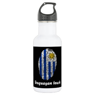 Uruguayan touch fingerprint flag water bottle