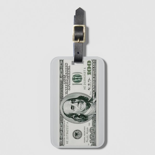 US $100 bill Luggage Tag (Front Vertical)