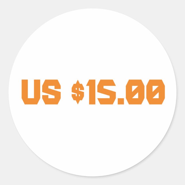 us  $15 classic round sticker (Front)