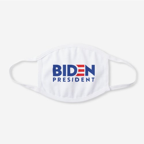 US 2020 Presidential Election Joe Biden White Cotton Face Mask