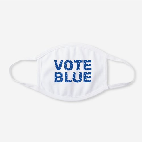 US 2020 Presidential Election VOTE BLUE White Cotton Face Mask