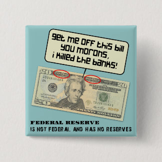 US 20 dollar bill Federal Reserve Button