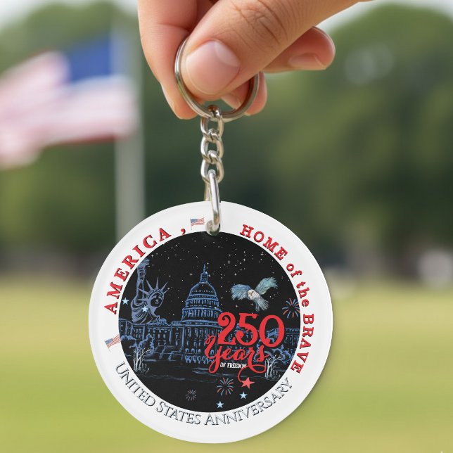 US 250 America Home of the Brave | Monuments Keychain (US 250 America Home of the Brave  Monuments Keychain)