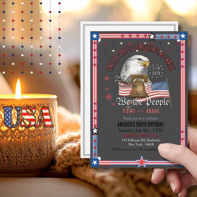 US 250 Anniversary We the People  Eagle & Bell Invitation (US 250 Anniversary We the People Eagle & Bell Invitation)