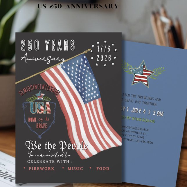 US 250 Patriotic We the People Patriotic Invitation (US 250 Semi-Quincentennial We the People Patriotic Invitation)