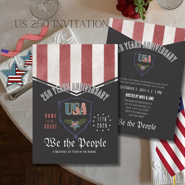 US 250 We the People Patriotic Anniversary  Invitation (US 250 We the People Patriotic Anniversary Invitation)