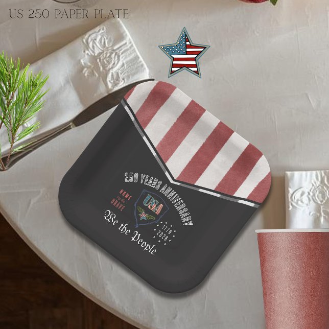 US 250 We the People Patriotic Anniversary Paper  Plates (US 250 We the People Patriotic Anniversary Paper Plates)
