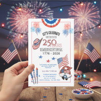 US 250 Years Anniversary Fun Watercolor