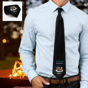 US 250 Years Freedom Elegant Patriotic Black Guest Neck Tie